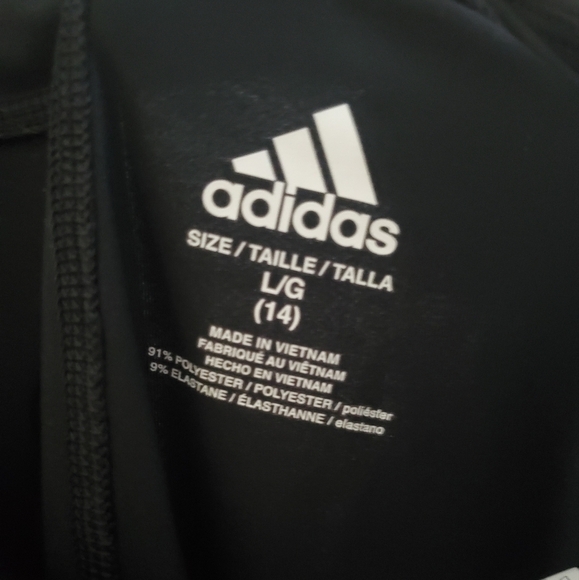 Like New Adidas Girl Aeroready Graphic Leggings Size 14 - Picture 7 of 8